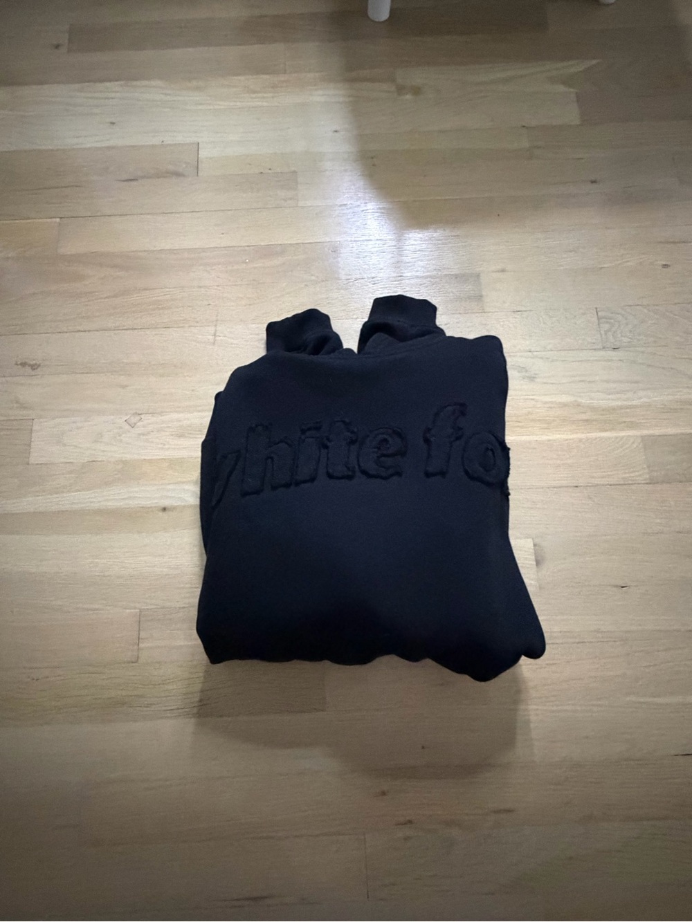 White Fox Boutique Black Embroidered Logo Hoodie
